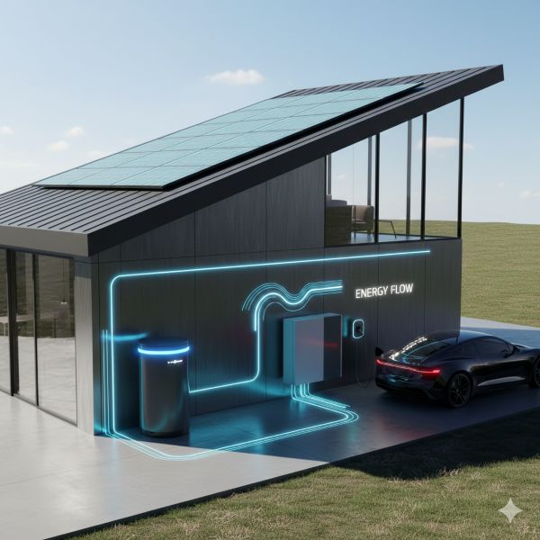 Wärmepumpe mit PV-Anlage-Stromspeicher-Wallbox