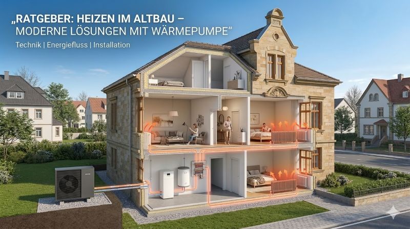 Luft-Wasser-Wärmepumpe im Altbau ohne Fußbodenheizung nachrüsten