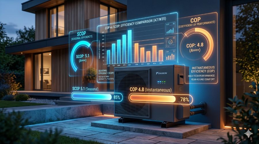 SCOP Wärmepumpe vs COP Wert
